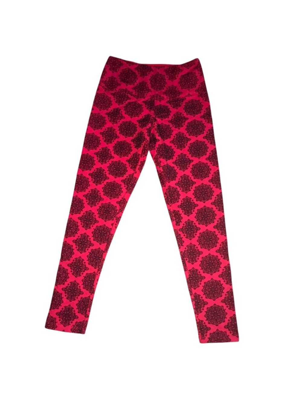 Intro. Womens Tummy Control Seamless Leggings-Red/Black-Size Small-NWT